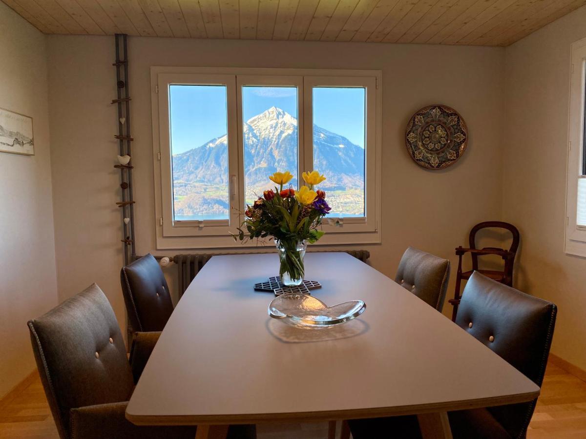 Chalet Egglen "Typical Swiss House, Best Views, Private Jacuzzi" Sigriswil Extérieur photo