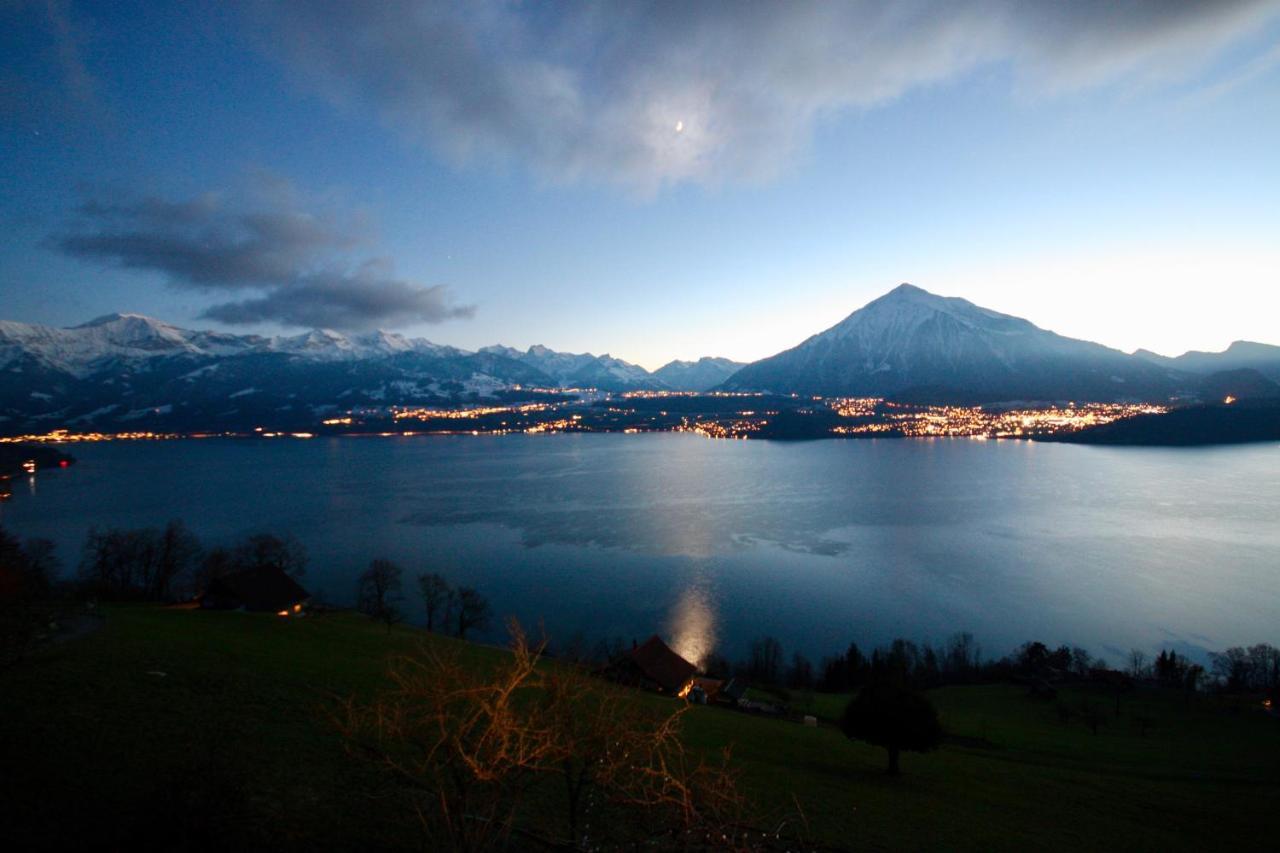 Chalet Egglen "Typical Swiss House, Best Views, Private Jacuzzi" Sigriswil Extérieur photo
